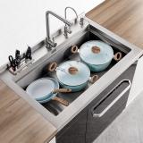 欧恒OHD2家用900mm高集成水槽洗碗机  大容量集成厨电一体洗碗机